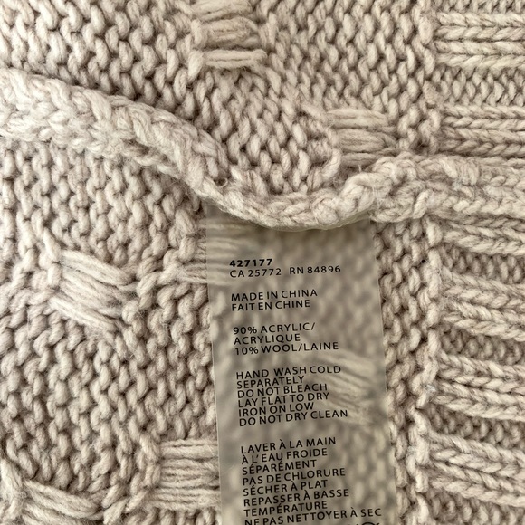 Dex. Wool blend open cardigan. Tan cable knit size M - Picture 5 of 7